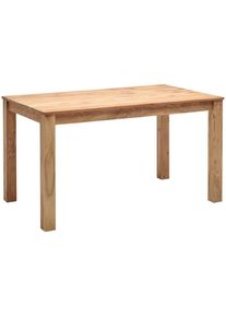 Mid.you Esstisch , Akaziefarben , Holz , Akazie , vollmassiv , Uni , rechteckig , S&auml;ule , 80x76x140 cm , Esszimmer, Esstische, Esstische