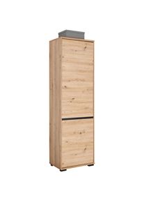 Xora Garderobenschrank , Anthrazit, Eiche Artisan , Holzwerkstoff , 2 F&auml;cher , 60x195x38 cm , Beim&ouml;bel erh&auml;ltlich , Garderobe, Garderobensets & -serien, Garderoben-Serien
