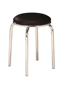 Boxxx Stapelhocker , Schwarz, Chromfarben , Metall, Textil , rund , 46x45x46 cm , stapelbar , Wohnzimmer, Sessel, Hocker, Sitzhocker