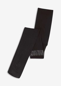 Overknee Strumpfhose 70den mit Glitzerrand mit recyceltem Polyamid in schwarz, Gr&ouml;sse 36/38 (S), bonprix