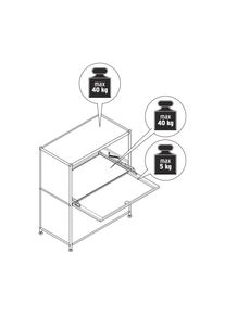 Tchibo - Buffet en m&eacute;tal &laquo; Cn3 &raquo; &agrave; 2 abattants - orange