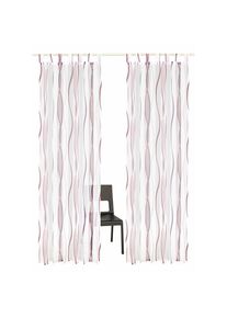 my home, my home Gardine &raquo;DIMONA&laquo; Schlaufen 2 Stk. tlg. 2-er Set, Voile, Polyester, Wellen, wei&szlig;, beere, Voile, Polyester
