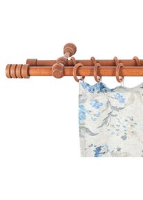 SN DECO GROUP, SN DECO GROUP Gardinenstange &raquo;Pisa&laquo; 2 l&auml;ufig-l&auml;ufig Fixmass 28 mm, Holz, verschiedene L&auml;ngen und Farben, Komplettset, eichefarben, 