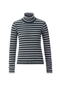 LANIUS Damen-Rollkragenshirt gestreift Gr&uuml;n 38