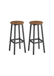 VASAGLE, VASAGLE Barhocker &raquo;2er Set&laquo; 2 Stk. tlg., schwarz, braun, B/H/T: 74 cm