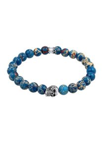 Kuzzoi, Hommes Bracelet, beige clair / bleu / rouge / argent