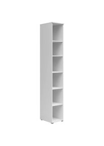 Regal , Weiss , Kunststoff , 5 F&auml;cher , 30x195x40 cm , FSC MIX , Typenauswahl, Beim&ouml;bel erh&auml;ltlich, stehend , Wohnzimmer, Regale, B&uuml;cherregale