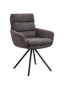 Cantus Armlehnstuhl , Grau , Metall, Textil , Drehkreuz , 62x89x65 cm , Sitzfl&auml;che 360&deg; drehbar, inklusive Armlehnen , Esszimmer, St&uuml;hle, Polsterst&uuml;hle