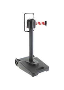 Gurtabsperrung, mobil, 2 x 20 m Gurtb&auml;nder, rot/wei&szlig; VISO