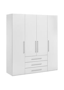 Xora Dreht&uuml;renschrank , Weiss, Weiss Hochglanz , Holzwerkstoff , 7 F&auml;cher , 3 Schubladen , 196x219x59 cm , in verschiedenen Holzdekoren erh&auml;ltlich, In verschiedenen Gr&ouml;ssen erh&auml;ltlich , Schlafzimmer, Kleiderschr&auml;nke, Dreht&uuml;renschr&auml;nke