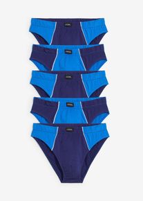 Slip mit Baumwolle (5er Pack) in blau, Gr&ouml;sse 8 (XXL), 95% Baumwolle, bonprix