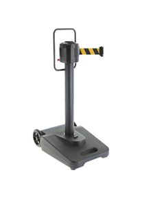 Gurtabsperrung, mobil, 2 x 20 m Gurtb&auml;nder, gelb/schwarz VISO