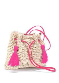 Lascana Strandtasche Damen Gr&ouml;&szlig;e One Size hellbeige / neonpink