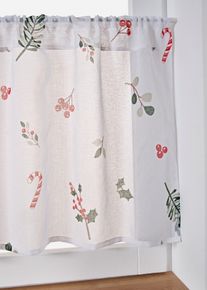 Scheibengardine mit Weihnachtsmotiv in weiss, 60x120 cm, bonprix