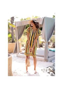 Casual Looks, Unisex, Druckkleid &raquo;Kleid&laquo;, ocker, khaki, gestreift, 52, Normalgr&ouml;ssen, reine Viskose