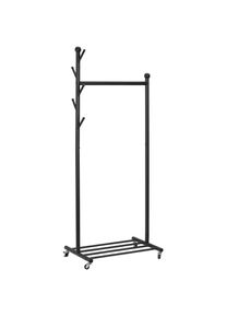 PBJ Kleiderwagen , Schwarz , Metall , 68x170x43 cm , Schlafzimmer, Kleiderst&auml;nder