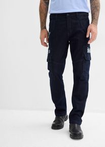 Relaxed Fit Cargo-Stretch-Jeans mit Bequembund Straight in blau, Gr&ouml;sse 36, 98% Baumwolle, bonprix