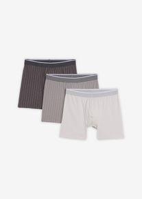 Boxershorts eng (3er Pack) in grau, Gr&ouml;sse 10 (4XL), 95% Baumwolle, bonprix