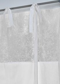 Bindegardine mit Stickerei in grau, 140x120 cm, 100% Baumwolle, bonprix