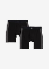 Lange Boxershorts eng mit Baumwolle (2er Pack) in schwarz, Gr&ouml;sse 6 (L), 95% Baumwolle, bonprix