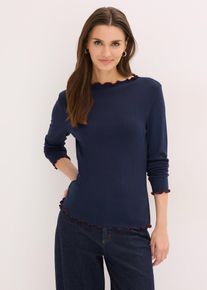Geripptes Langarmshirt in blau, Gr&ouml;sse 40/42 (M), bonprix