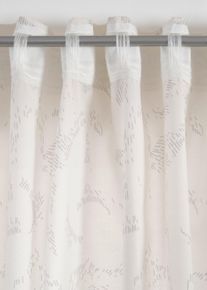 Lot de 2 voilages semi-transparents aussi en extra long en beige145x135 cm, Couleur/Motif: cr&egrave;me/gris, bonprix