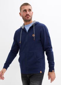 Kapuzen-Sweatjacke aus reiner Bio-Baumwolle in blau, Gr&ouml;sse 48/50 (M), 100% Baumwolle, bonprix