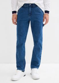 Relaxed Fit Carpenter-Jeans mit Dehnbund Straight in blau, Gr&ouml;sse 32, 99% Baumwolle, bonprix