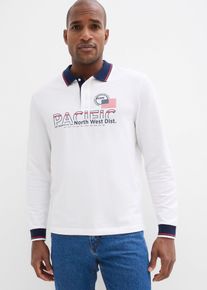 Piqu&eacute;-Poloshirt Langarm aus reiner Bio-Baumwolle in weiss, Gr&ouml;sse 56/58 (XL), 100% Baumwolle, bonprix