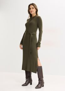 Ripp-Strickkleid aus Viskose-Mix in gr&uuml;n, Gr&ouml;sse 40/42 (M), bonprix