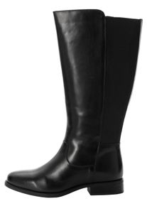 sheego Witt Damen Weitschaftstiefel mit Stretch-Einsatz, in 3 Schaftweiten, schwarz, Gr&ouml;&szlig;e 38, 100% Leder