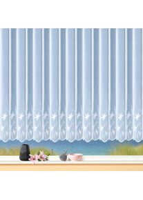 Weckbrodt-Gardinen Weckbrodt, Gardine &raquo;Florenz&laquo; Kr&auml;uselband 1 Stk. tlg. echte Stickerei, Sabl&egrave;, Bord&uuml;re, Kante, floral, gebl&uuml;mt, Store, wei&szlig;, Sabl&eacute;, Polyester