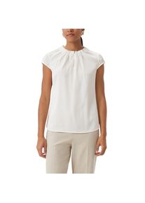 comma, Unisex, Satinbluse mit Raffung am Hals, wei&szlig;, 38, Feminine Bluse von Comma