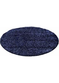 Ayyildiz Teppiche, Hochflor-Teppich &raquo;Life Shaggy 1500&laquo; rund 30 mm H&ouml;he auch in rechteckig, Wohnzimmer, Langflor, grosse Farbauswahl, navy, Kunstfaser,