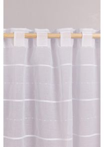 Voilage &agrave; rayures en 3D (1 pce) en blanc145x140 cm, Couleur/Motif: blanc ray&eacute;, bonprix