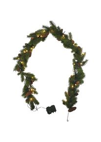 Ghirlanda artificiale di abete rosso con pigne, con 40 LED, vano batteria, lunghezza 1800 mm