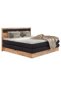 Valnatura Boxspringbett , Schwarz, Eichefarben , Textil , Eiche,Eiche , massiv,massiv , H2 + H3 , 7-Zonen , 180x200 cm , Fsc, Reach, Made in EU , Bettkasten, Federkernmatratze, Stoffauswahl, Topper durchgehend, In verschiedenen Gr&ouml;ssen erh&auml;ltlich, Matratze in verschiedenen H&auml;rtegraden erh&auml;ltlich , Schlafzimmer, Betten, Doppelbetten