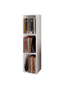 Mid.you Schallplattenregal in Wei&szlig; , Weiss , Holzwerkstoff , 2 F&auml;cher , 34x107x29 cm , Wohnzimmer, TV M&ouml;bel, CD-Regale