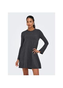 Only, Unisex, Only Midikleid &raquo;ONLAMALIO LIFE LS ONECK DRESS KNT&laquo; Sommerkleid, dunkelgrau melange, S, N-Gr, Kleid in Midil&auml;nge von Only