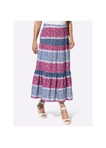 Classic Basics, Unisex, Stufenrock, taubenblau, erika, bedruckt, 42, reine Viskose