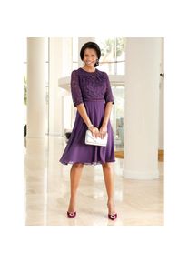 Lady, Unisex, Spitzenkleid &raquo;Spitzen-Kleid&laquo;, traube, 44, Normalgr&ouml;ssen, gewebte Qualit&auml;t