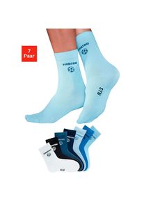 H.I.S. H.I.S, Herren, Socken Packung, 7 Stk. tlg. f&uuml;r Kinder mit Fussballmotiv, bunt, blau, 23-26, Mulitpack Wochentagssocken f&uuml;r Kinder