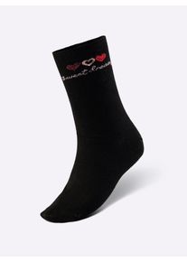 w&auml;schepur Witt Damen Damen-Socken, schwarz-kirsche, Gr&ouml;&szlig;e 39-42, 80% Baumwolle, 18% Polyamid, 2% Elasthan