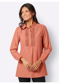 WITT Damen Schlupfbluse mit Spitzen-Verzierung, papaya, Gr&ouml;&szlig;e 38, 65% Polyester, 35% Baumwolle. Spitze: 100% Baumwolle