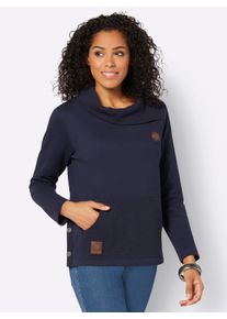 WITT Damen Sweatshirt mit Schalkragen, marine, Gr&ouml;&szlig;e 36, 50% Baumwolle, 50% Polyester