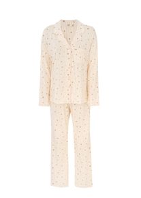 Dagi Pajamas Damen Gr&ouml;&szlig;e XXL ecru / braun Winterkleid