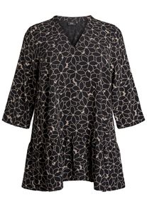 ZIZZI Tunika 'Cabine' Damen Gr&ouml;&szlig;e 11XL/12XL creme / schwarz