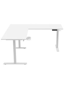 CARRYHOME Eckschreibtisch , Weiss , Metall, Kunststoff, Holzwerkstoff , rechteckig , eckig, Kufe , 160x72-117x160 cm , h&ouml;henverstellbar , B&uuml;rom&ouml;bel, B&uuml;rom&ouml;belsets, B&uuml;rom&ouml;belserien