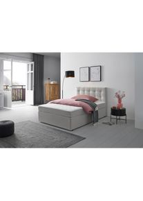 Mid.you Boxbett , Grau , Holz, Textil , H3 , 7-Zonen , 120x200 cm , Schlafzimmer, Betten, Boxspringbetten