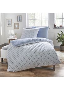 Dyckhoff, Bettw&auml;sche &raquo;Blaue Streublumen&laquo; 2 Stk. tlg. aus Weichfrottier, wei&szlig;, blau, Frottee, Obermaterial: 75% Baumwolle, 25% Polyester, 1 Stk.